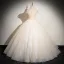 Chic / Beautiful Champagne Multi-Colors Sequins Lace Flower Appliques Prom Dresses 2024 Ball Gown Off-The-Shoulder Sleeveless Backless Floor-Length / Long Prom Formal Dresses