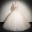 Chic / Beautiful Champagne Multi-Colors Sequins Lace Flower Appliques Prom Dresses 2024 Ball Gown Off-The-Shoulder Sleeveless Backless Floor-Length / Long Prom Formal Dresses