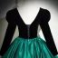 Vintage / Retro Dark Green Sequins Satin Prom Dresses Ball Gown 2024 V-Neck Long Sleeve Backless Floor-Length / Long Prom Formal Dresses
