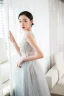 Chic / Beautiful Sky Blue Rhinestone Lace Flower Prom Dresses 2023 A-Line / Princess Scoop Neck Sleeveless Backless Floor-Length / Long Prom Formal Dresses