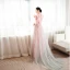 Chic / Beautiful Blushing Pink Printing Prom Dresses 2023 A-Line / Princess High Neck Short Sleeve Floor-Length / Long Prom Formal Dresses