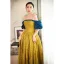 Elegant Gold Yellow Prom Dresses 2023 A-Line / Princess Off-The-Shoulder Short Sleeve Backless Floor-Length / Long Prom Formal Dresses