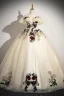 Elegant Champagne Lace Flower Prom Dresses 2024 Ball Gown Off-The-Shoulder Short Sleeve Backless Floor-Length / Long Formal Dresses
