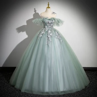 Elegant Salvie Grønn Appliques Blonder Blomst Perle Ballkjoler 2024 Ballkjole Scoop Halsen Uten Ermer Ryggløse Lange Formelle Kjoler