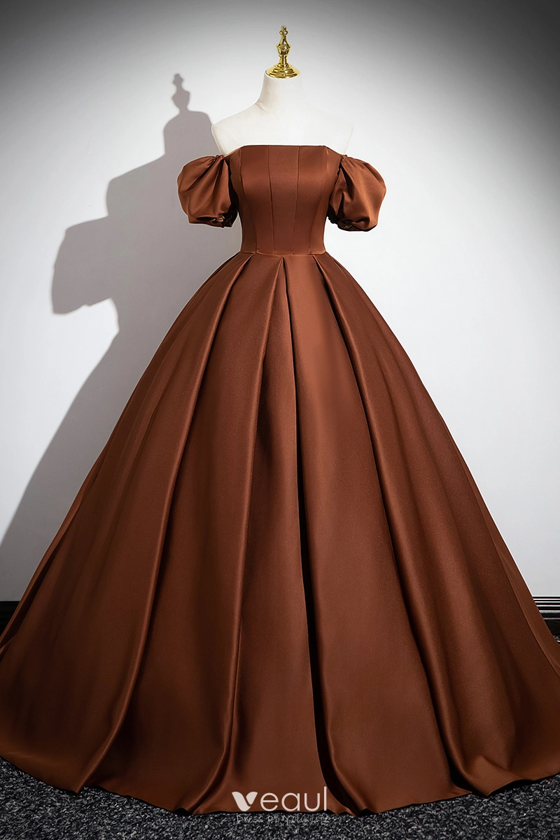 coffee brown prom dress WEDTREND Women Coffee Long Formal Dress Mermaid Halter Neck Open Back Prom  Dress main image 1