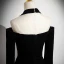 Modest  Black Glitter Prom Dresses 2024 A-Line / Princess Halter 3/4 Sleeve Backless Floor-Length / Long Formal Dresses