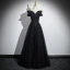 Elegant Black Beading Sequins Prom Dresses 2024 A-Line / Princess Off-The-Shoulder Short Sleeve Backless Floor-Length / Long Formal Dresses