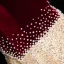 Sparkly Burgundy Beading Pearl Sequins Prom Dresses 2024 A-Line / Princess Off-The-Shoulder Short Sleeve Backless Floor-Length / Long Prom Formal Dresses