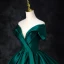 Elegant Dark Green Satin Prom Dresses 2024 Ball Gown Strapless Sleeveless Backless Floor-Length / Long Prom Formal Dresses