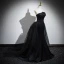 Sexy Noire Robe De Bal 2024 Trompette / Sirène Bustier Sans Manches Dos Nu Train De Balayage Robe De Ceremonie