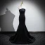 Sexy Noire Robe De Bal 2024 Trompette / Sirène Bustier Sans Manches Dos Nu Train De Balayage Robe De Ceremonie