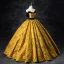 Élégant Noire Doré Impression Robe De Bal 2024 Robe Boule Bustier Sans Manches Dos Nu Longue Promo Robe De Ceremonie