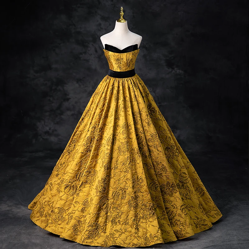 slim fit dress slacks Gold Glitter Star Vintage Ball Gowns Couture Black Debut Dresses FD177 –  Viniodress main image 0