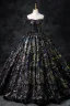 Sparkly Multi-Colors Sequins Black Prom Dresses 2024 Ball Gown Off-The-Shoulder Sleeveless Backless Floor-Length / Long Prom Formal Dresses