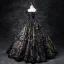 Sparkly Multi-Colors Sequins Black Prom Dresses 2024 Ball Gown Off-The-Shoulder Sleeveless Backless Floor-Length / Long Prom Formal Dresses