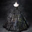 Sparkly Multi-Colors Sequins Black Prom Dresses 2024 Ball Gown Off-The-Shoulder Sleeveless Backless Floor-Length / Long Prom Formal Dresses