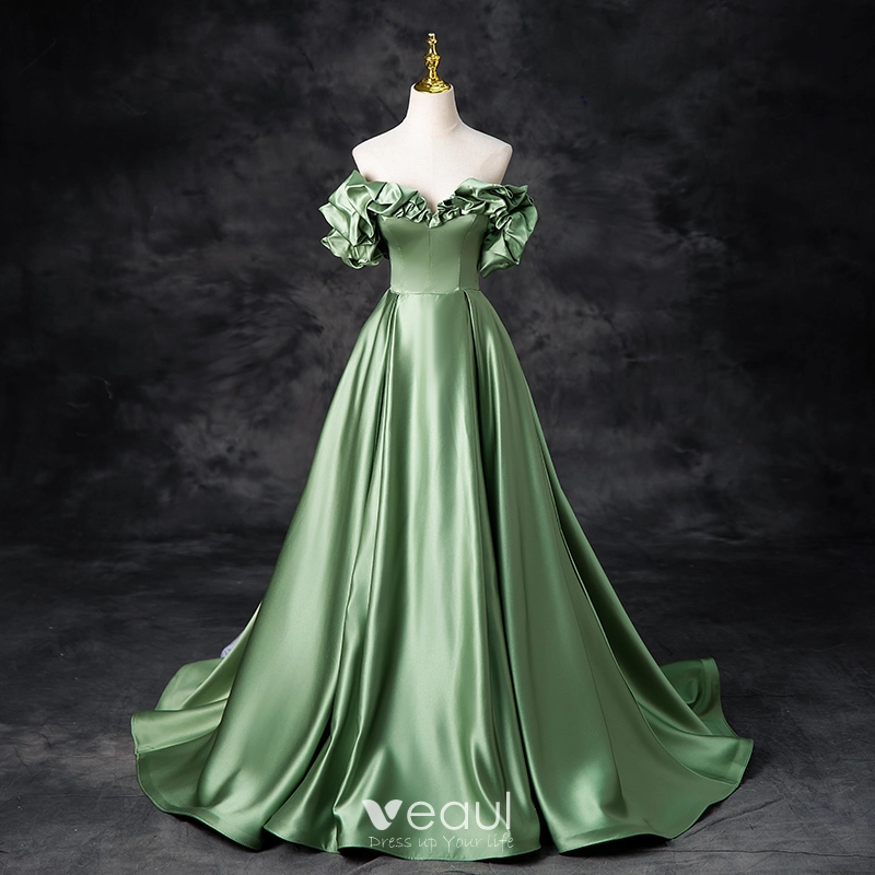 sage green ruffled dress Sage Green Ruffled Racerback Gathered Dress — Cotton Girls Dress main image 0
