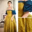 Elegant Gold Yellow Prom Dresses 2023 A-Line / Princess Off-The-Shoulder Short Sleeve Backless Floor-Length / Long Prom Formal Dresses