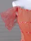 Schöne Wassermelone Perlenstickerei Pailletten Ballkleider 2024 A Linie Off Shoulder Kurze Ärmel Rückenfreies Lange Festliche Kleider