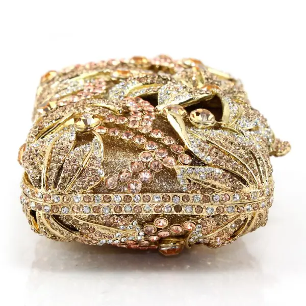 Szampan Frezowanie Kopertówki Przebili Rhinestone Metal Koktajlowe Wieczorowe Luksusowe Akcesoria 2019