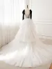 Amazing / Unique Multi-Colors Sequins White Prom Dresses 2024 A-Line / Princess Spaghetti Straps Sleeveless Backless Court Train Formal Dresses