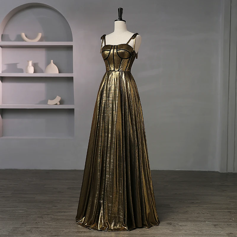 slim fit dress slacks Black Chiffon with Gold Beaded Sweep Train Mermaid Prom Dresses APD2991