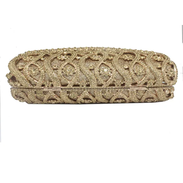 Luxury / Gorgeous Silver Clutch Bags Metal Beading Pierced Rhinestone Handmade Wedding Cocktail Party Evening Party Accessories 2019