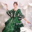 Medieval Vintage / Retro Dark Green Prom Dresses 2024 Embroidered Flower Square Neckline Pageant Ball Gown Formal Dresses
