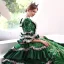 Medieval Vintage / Retro Dark Green Prom Dresses 2024 Embroidered Flower Square Neckline Pageant Ball Gown Formal Dresses