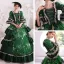 Medieval Vintage / Retro Dark Green Prom Dresses 2024 Embroidered Flower Square Neckline Pageant Ball Gown Formal Dresses
