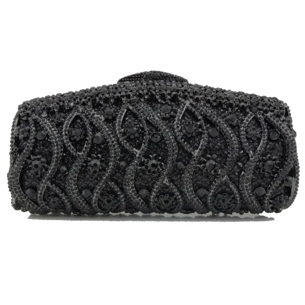 Luxury / Gorgeous Silver Clutch Bags Metal Beading Pierced Rhinestone Handmade Wedding Cocktail Party Evening Party Accessories 2019