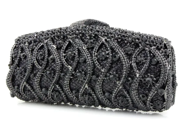 Luxury / Gorgeous Silver Clutch Bags Metal Beading Pierced Rhinestone Handmade Wedding Cocktail Party Evening Party Accessories 2019