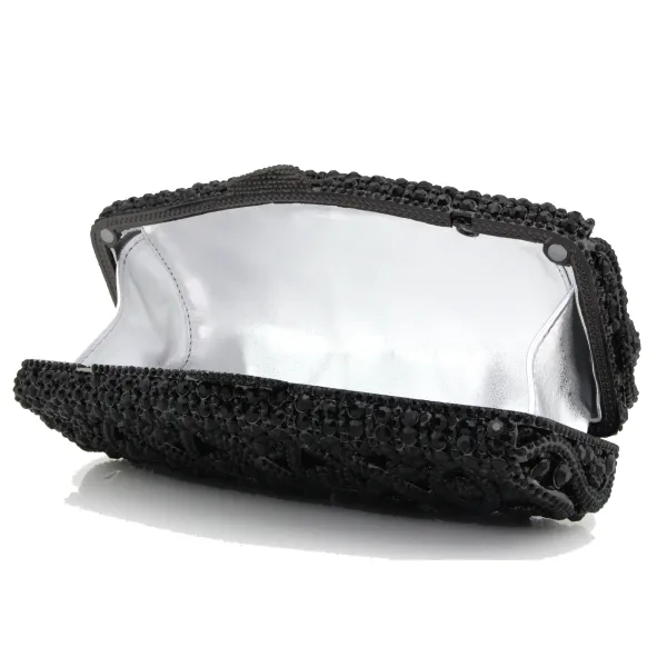 Luxury / Gorgeous Silver Clutch Bags Metal Beading Pierced Rhinestone Handmade Wedding Cocktail Party Evening Party Accessories 2019