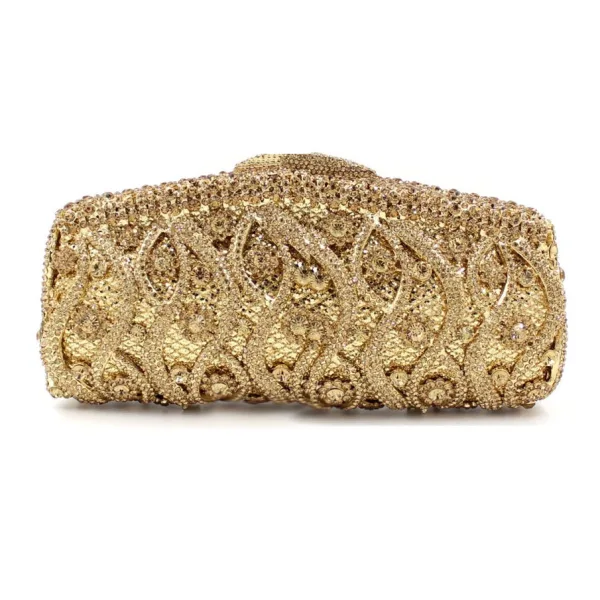 Luxury / Gorgeous Silver Clutch Bags Metal Beading Pierced Rhinestone Handmade Wedding Cocktail Party Evening Party Accessories 2019