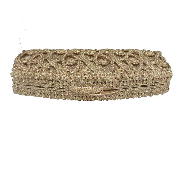 Luxury / Gorgeous Silver Clutch Bags Metal Beading Pierced Rhinestone Handmade Wedding Cocktail Party Evening Party Accessories 2019
