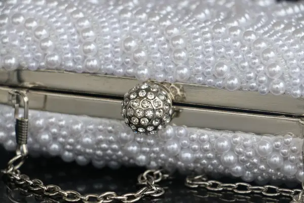 Luxury / Gorgeous White Clutch Bags Beading Pearl Rhinestone Handmade Wedding Cocktail Party Evening Party Prom Accessories 2019