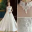 Chinese style Satin Wedding Dresses 2017 A-Line / Princess Backless High Neck Short Sleeve Appliques White Lace