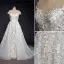 Luxury / Gorgeous Champagne Beach Wedding Dresses 2017 A-Line / Princess Scoop Neck Short Sleeve Appliques Lace Backless Detachable Chapel Train
