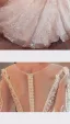 Étourdissant Ivoire Robe De Mariée 2017 Princesse Encolure Dégagée Manches Longues Appliques En Dentelle Fleur Perlage Perle Organza Chapel Train