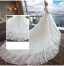 Elegant Ivory Wedding Dresses 2017 A-Line / Princess V-Neck Long Sleeve Backless Appliques Lace Beading Pearl