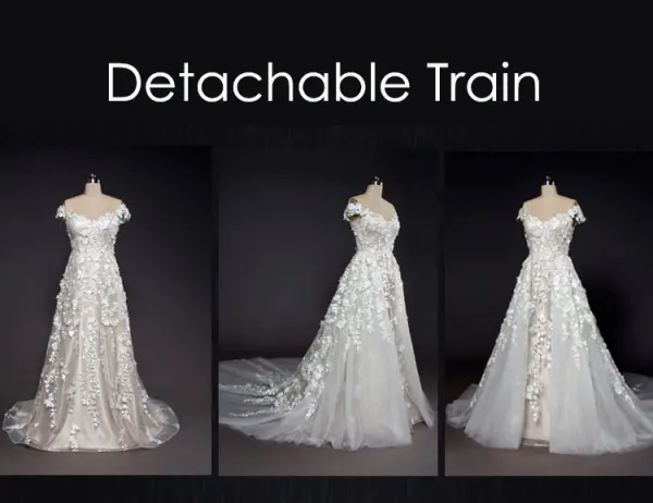 Luxury / Gorgeous Champagne Beach Wedding Dresses 2017 A-Line / Princess Scoop Neck Short Sleeve Appliques Lace Backless Detachable Chapel Train