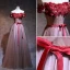 Chic / Beautiful Prom Dresses 2017 Off-The-Shoulder Short Sleeve Appliques Lace Flower Beading Bow Backless Floor-Length / Long Formal Dresses