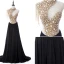 Glittrande Aftonklänningar 2017 Ärmlös Beading Kristall Paljetter Chiffong Rhinestone Tassel Formella Klänningar Svep Tåg