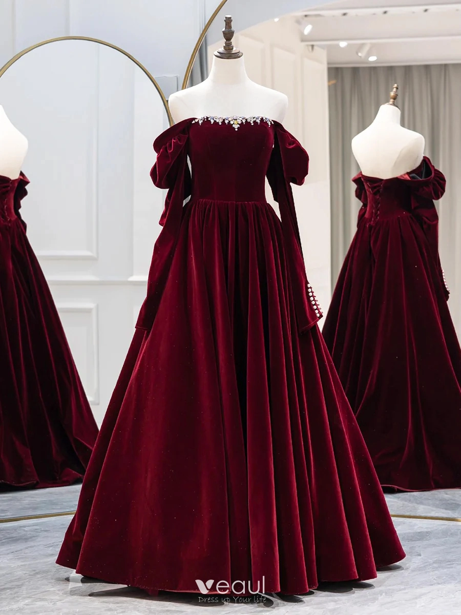 Robe velours bordeaux deals