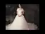 Élégant Champagne Transparentes Robe De Mariée 2019 Princesse Encolure Dégagée Manches Courtes Dos Nu Appliques En Dentelle Glitter Tulle Chapel Train Volants