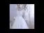 Bling Bling Champagne Wedding Dresses 2019 A-Line / Princess V-Neck 3/4 Sleeve Backless Appliques Lace Beading Sash Glitter Tulle Floor-Length / Long Ruffle
