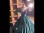 Vintage / Retro Dark Green Beading Prom Dresses 2023 Ball Gown Scoop Neck Puffy Short Sleeve Bow Floor-Length / Long Satin Prom Formal Dresses