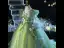 Chic / Beautiful Sage Green Appliques Lace Flower Pearl Cascading Ruffles Birthday Flower Girl Dresses 2024 Ball Gown V-Neck Short Sleeve Court Train