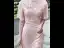 Chic / Beautiful Blushing Pink Lace Flower Silk Evening Party Cheongsam 2024 Trumpet / Mermaid High Neck Short Sleeve Tea-length