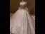 Vintage / Retro Ivory Beading Pearl Rhinestone Wedding Dresses 2024 Ball Gown Square Neckline Short Sleeve Backless Bow Royal Train Wedding